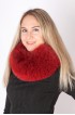 Red-cherry fox fur neck warmer